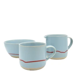 Keith Brymer Jones - Stoneware Jug - Clear Sky & Red - 400ml^ Keith Brymer Jones | Serveware