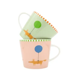 Keith Brymer Jones Scion Living - Animal Mug - Mr Fox Balloon - Pink - 350ml^ Scion Living | Mugs & Cups